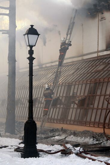 Museum greenhouse fire Moscow