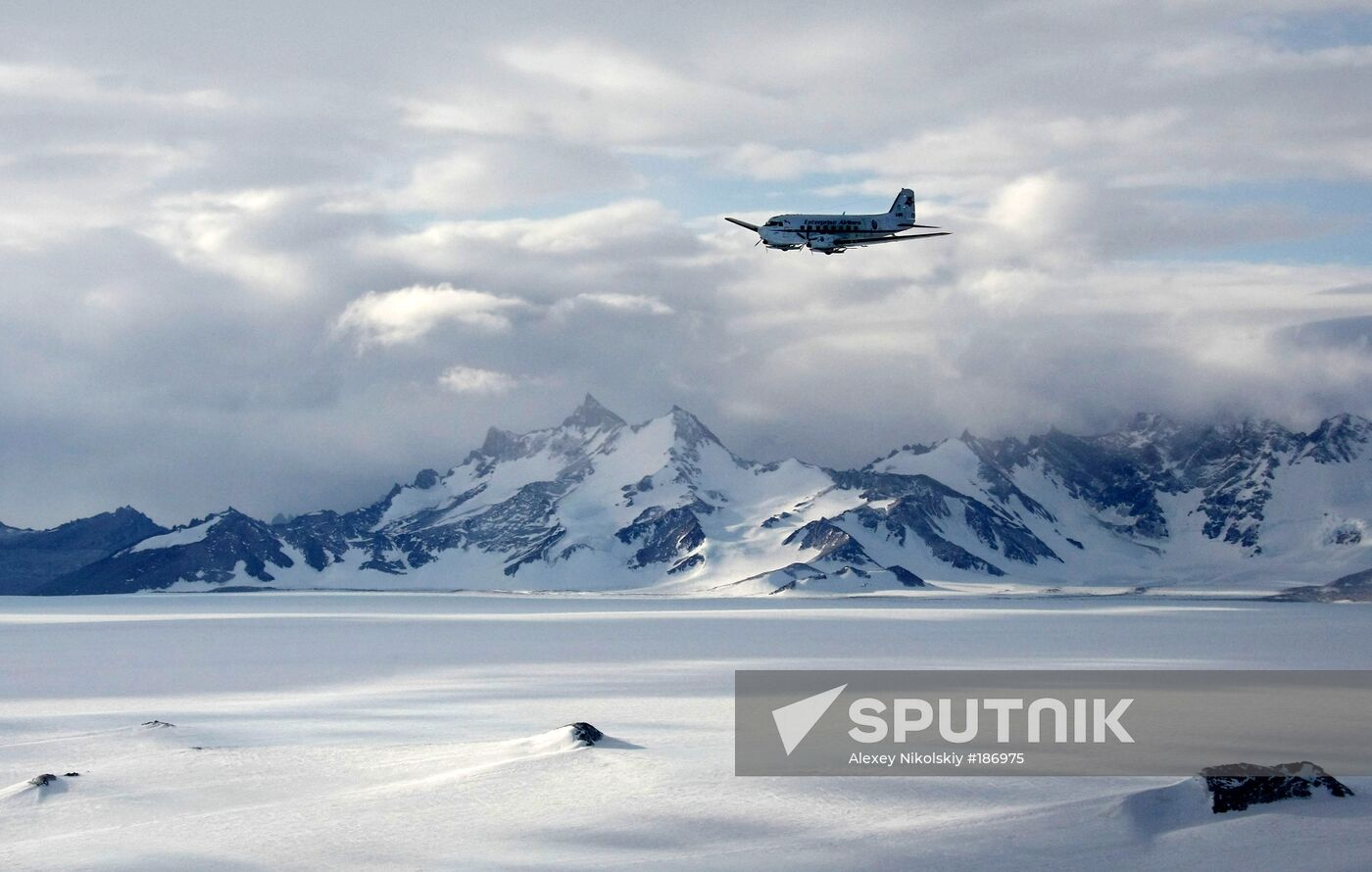 A mountain range in Antarctica