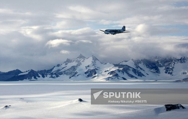A mountain range in Antarctica