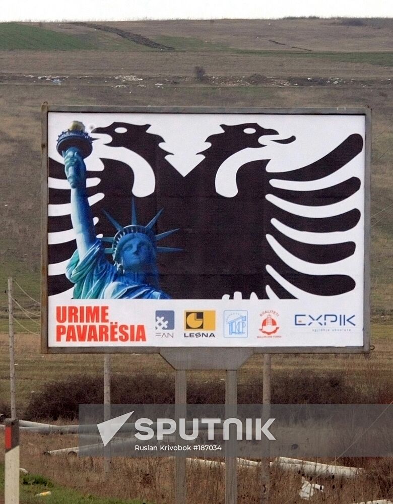 Billboard with the American Statue of Liberty