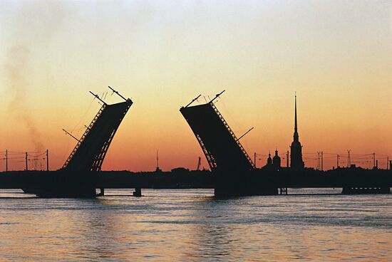 St. Petersburg white nights Kirov Bridge
