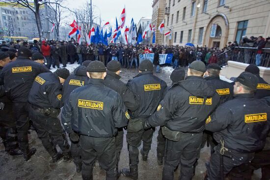 An opposition demonstration in Minsk 