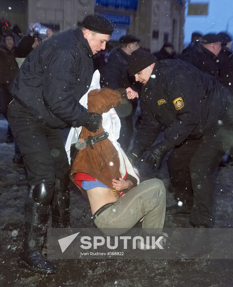 An opposition demonstration in Minsk 