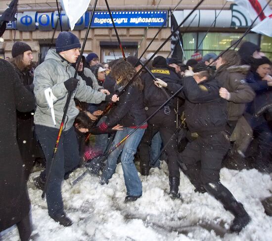 An opposition demonstration in Minsk 