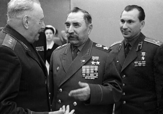 Semyon Budyonny, Filipp Zhmachenko and Pavel Belyayev