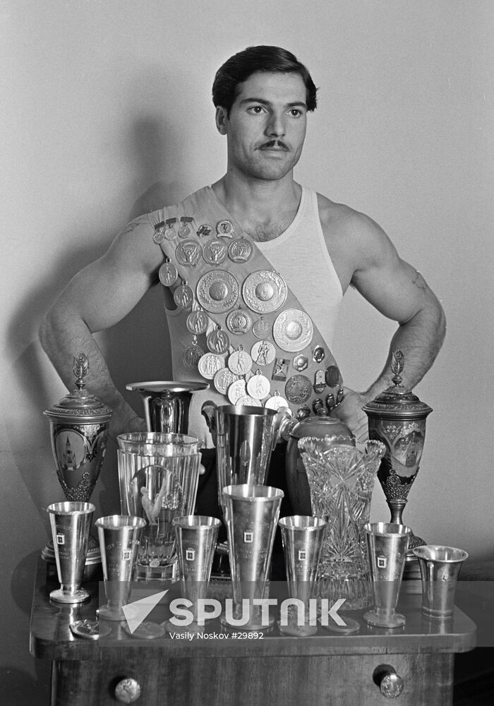 GYMNAST ALBERT AZARYAN CUPS MEDALS