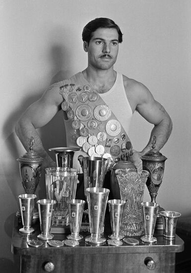 GYMNAST ALBERT AZARYAN CUPS MEDALS