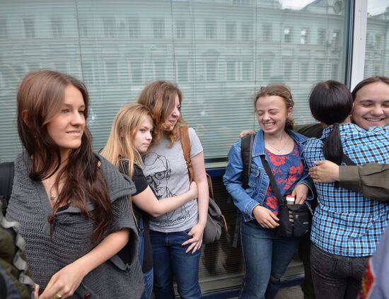LGBT activists campaign in Moscow
