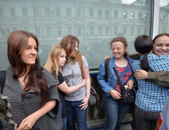 LGBT activists campaign in Moscow
