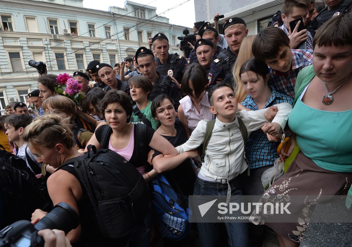 LGBT activists campaign in Moscow