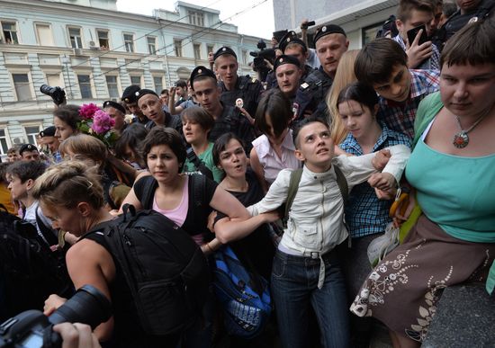 LGBT activists campaign in Moscow