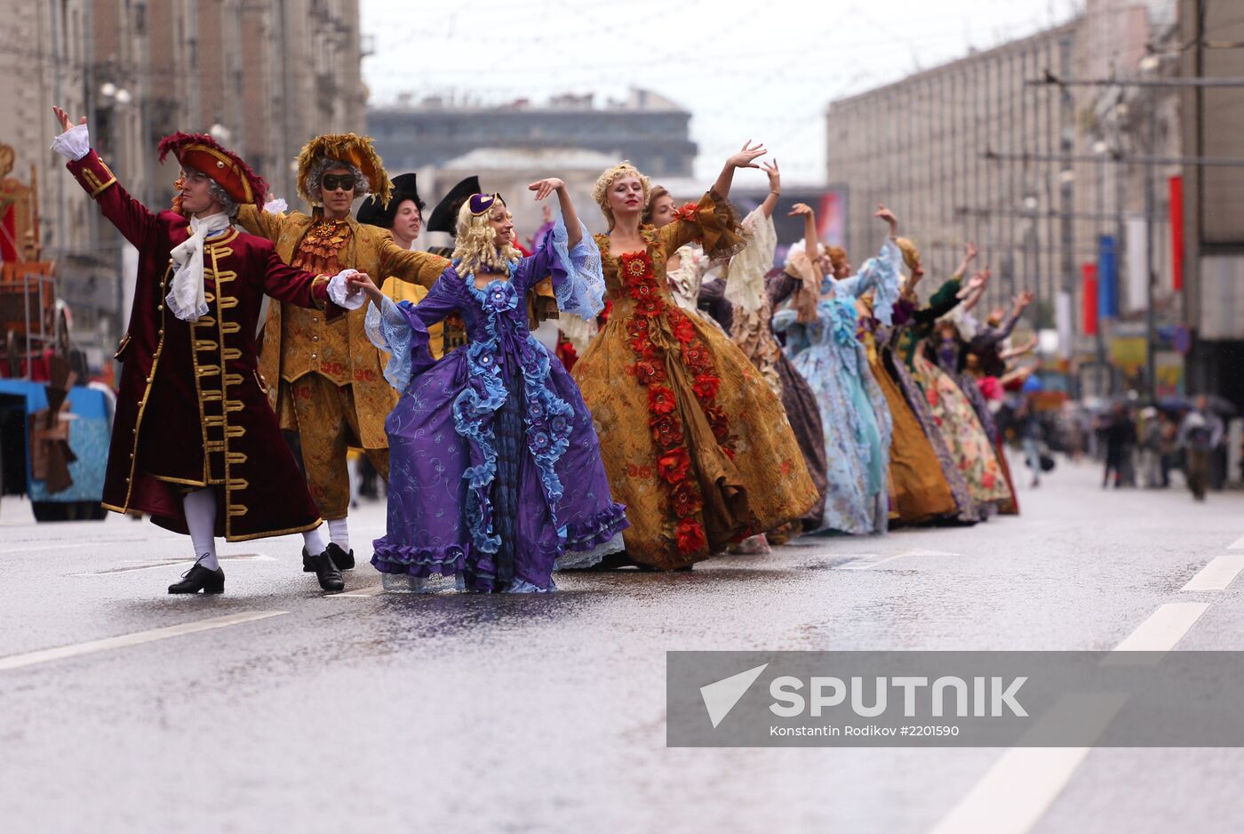 Historical carnival Parade of Districts in Moscow