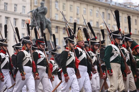 Historical carnival Parade of Districts in Moscow