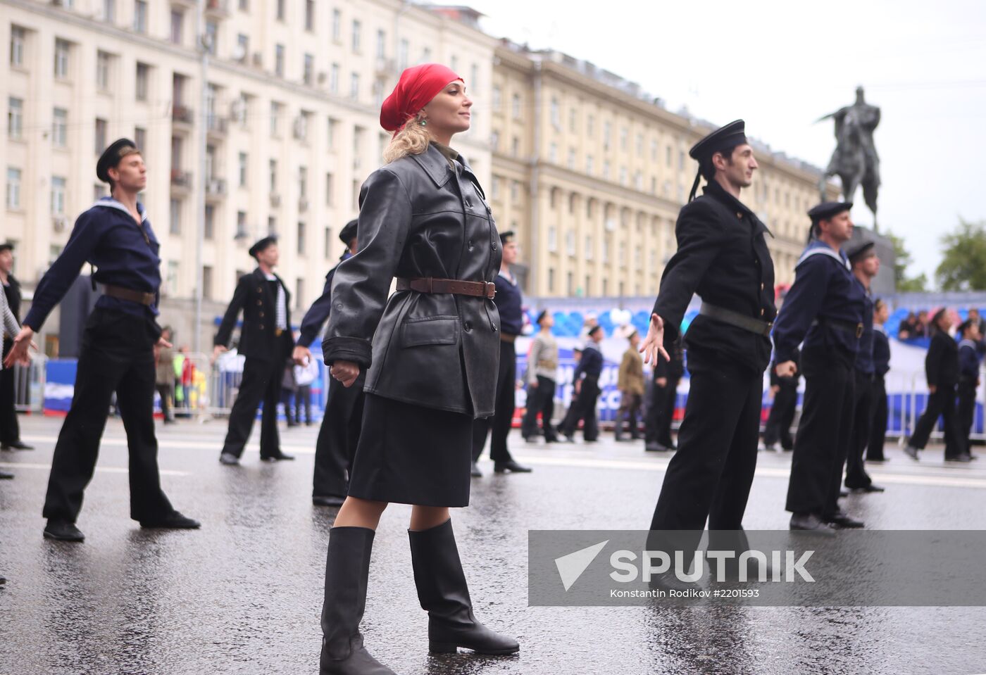 Historical carnival Parade of Districts in Moscow