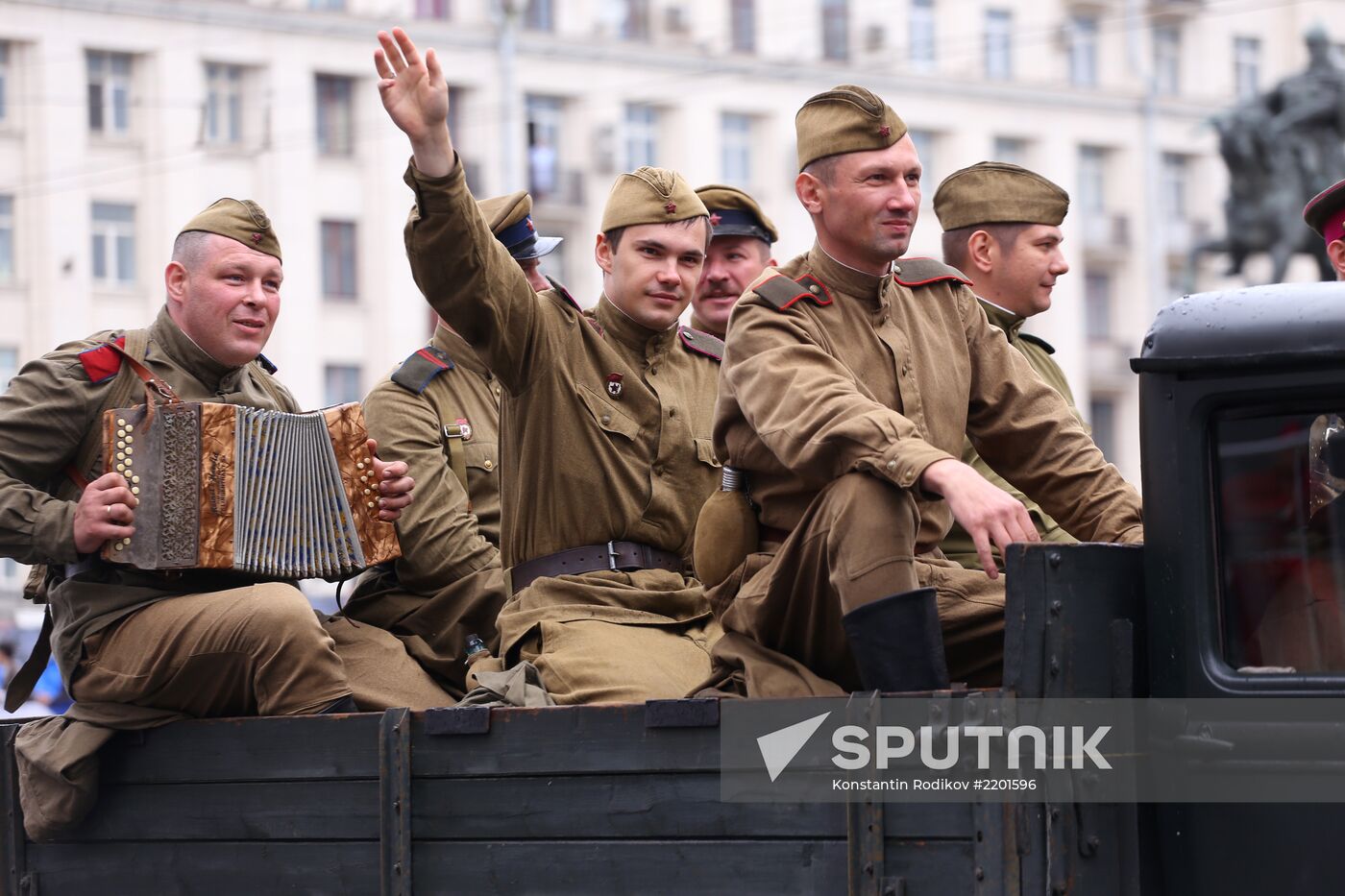 Historical carnival Parade of Districts in Moscow