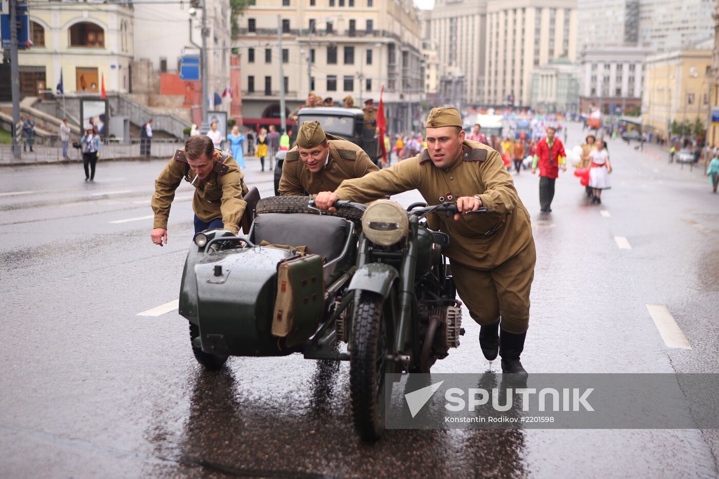 Historical carnival Parade of Districts in Moscow