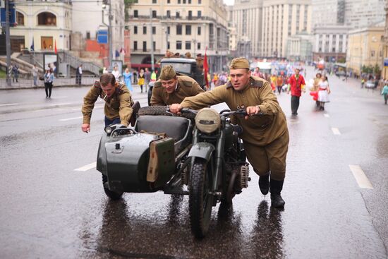 Historical carnival Parade of Districts in Moscow