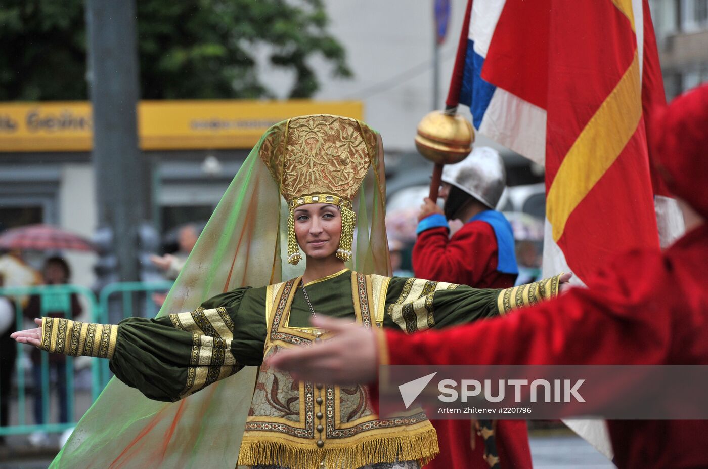 Historical carnival Parade of Districts in Moscow