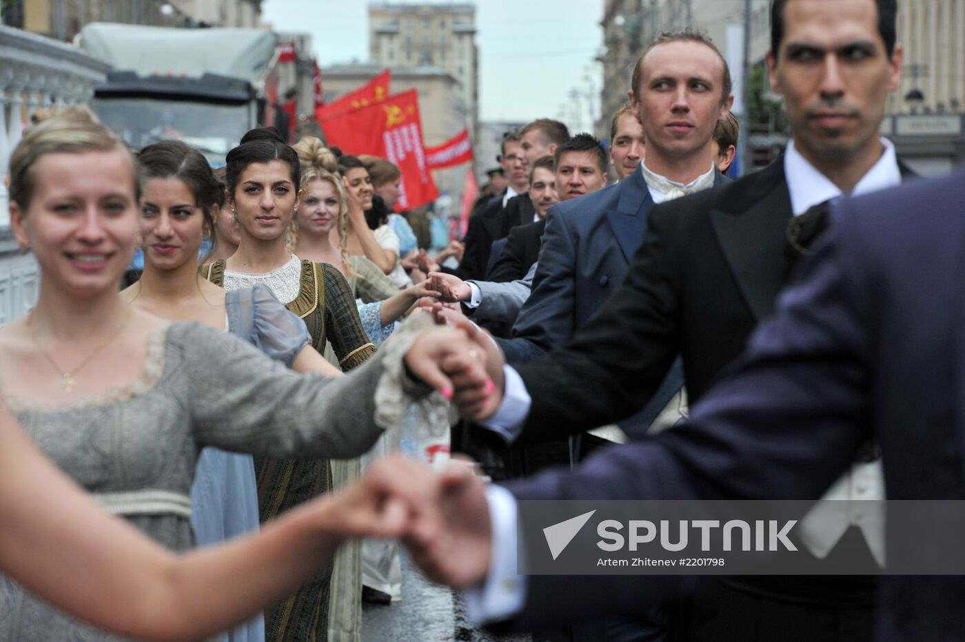 Historical carnival Parade of Districts in Moscow