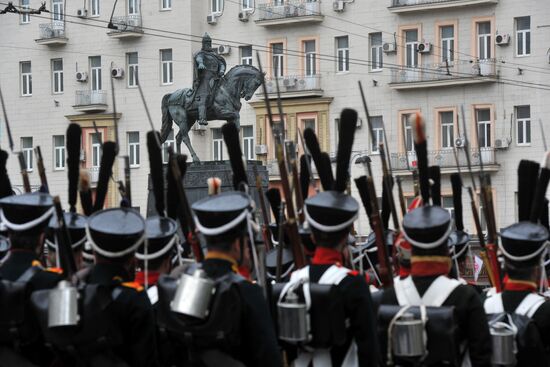 Historical carnival Parade of Districts in Moscow