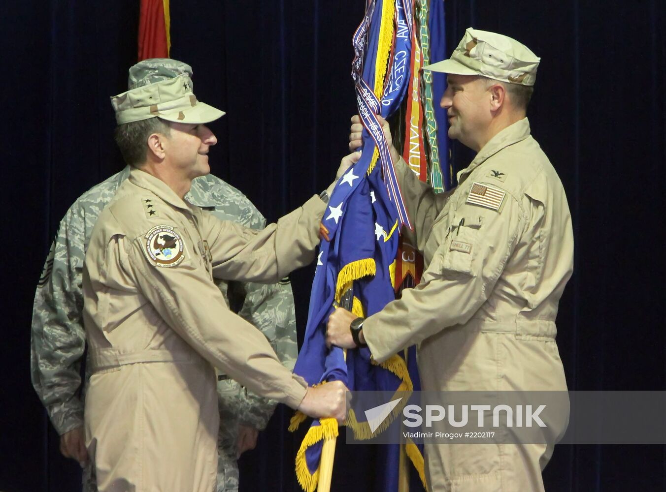 Change of command in US Transit Center at Manas Airport