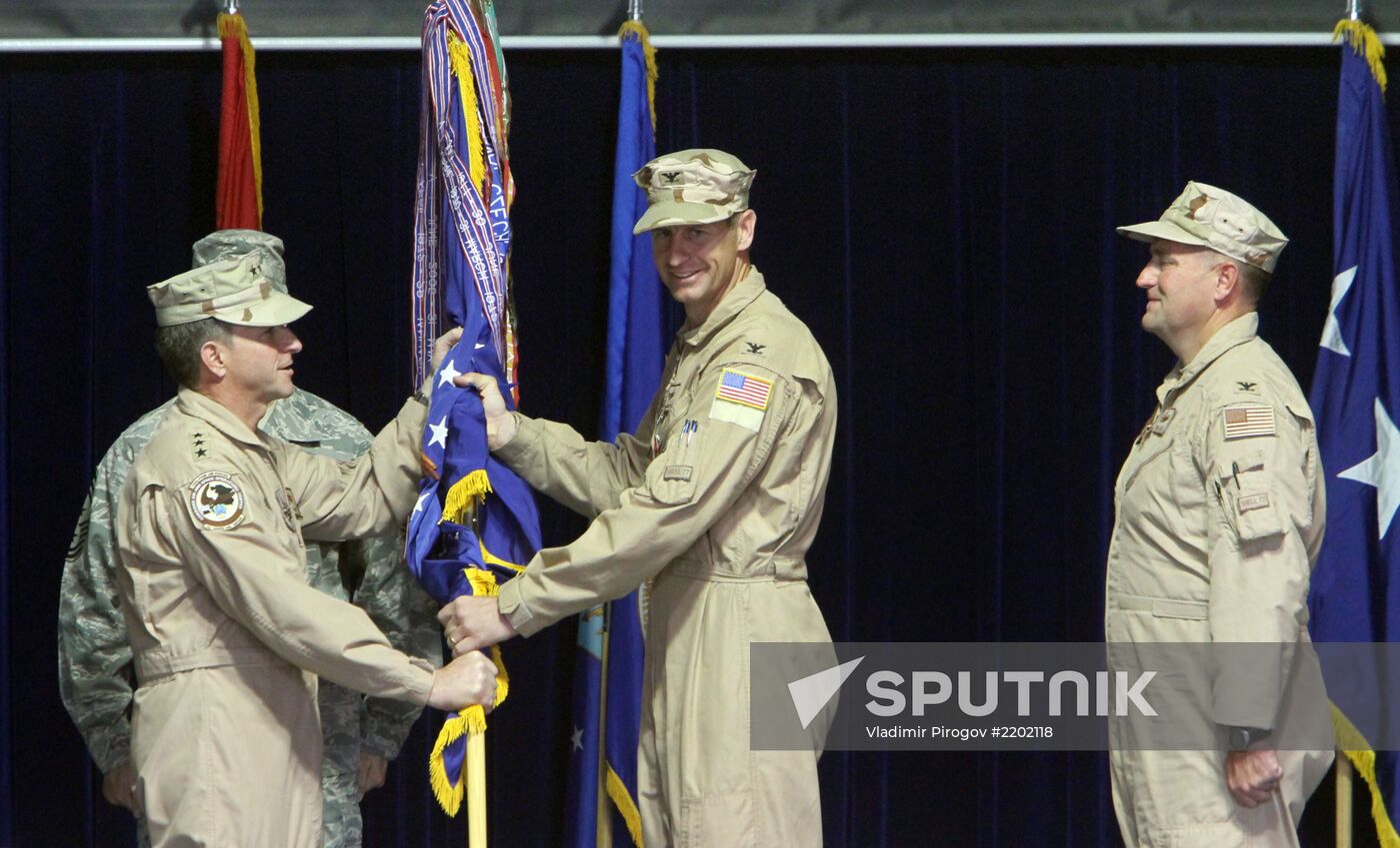 Change of command in US Transit Center at Manas Airport