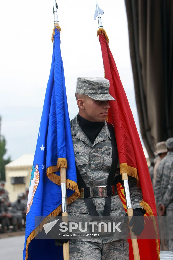 Change of command in US Transit Center at Manas Airport