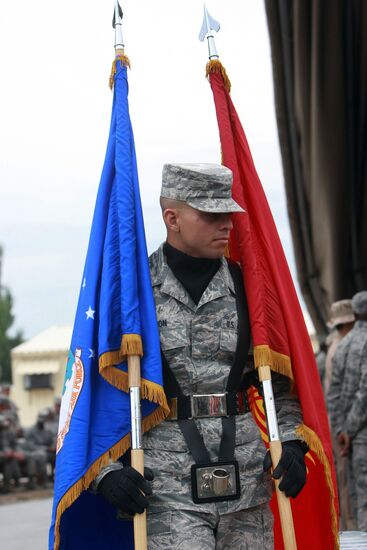 Change of command in US Transit Center at Manas Airport