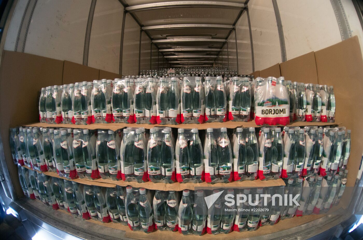 Customs inspection of Borzhomi mineral water shipment