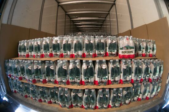 Customs inspection of Borzhomi mineral water shipment