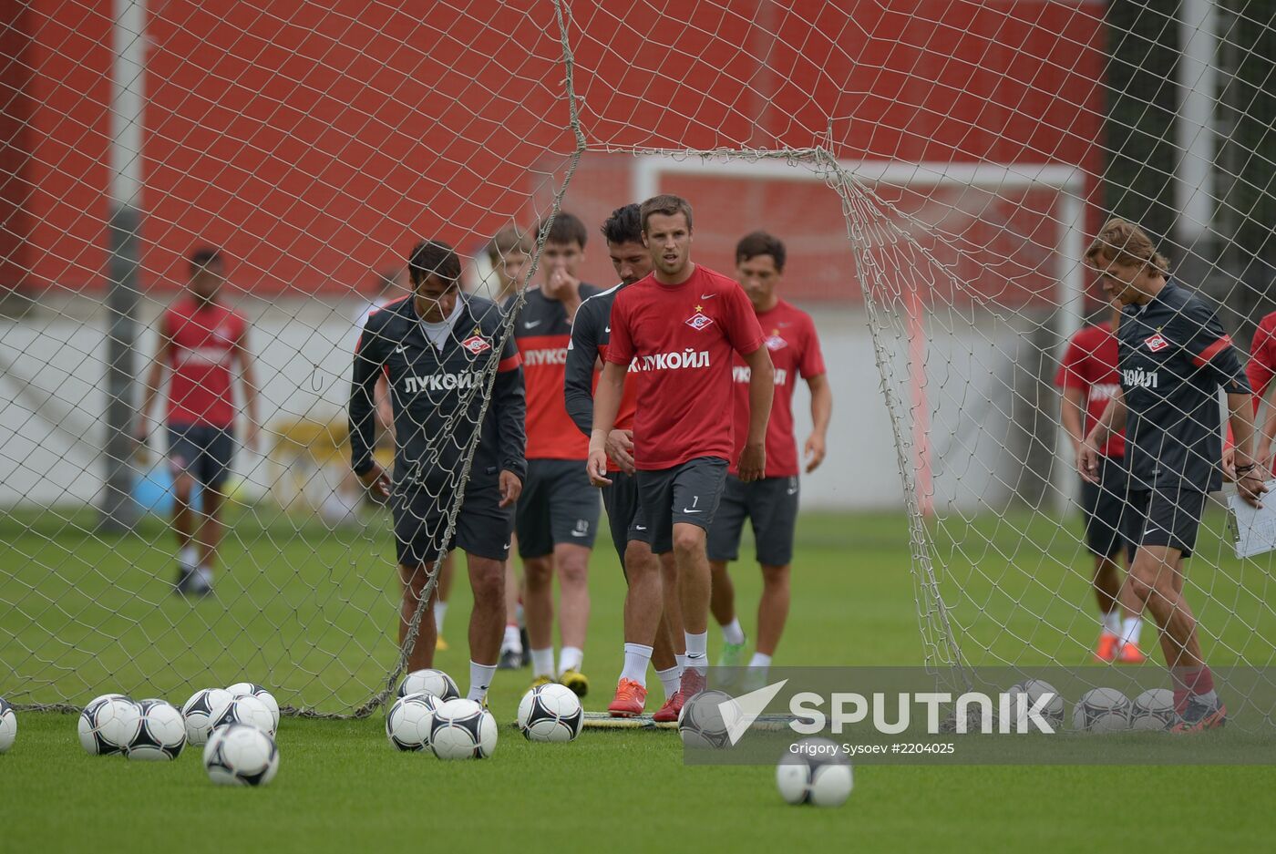 Players of FC Spartak Moscow training