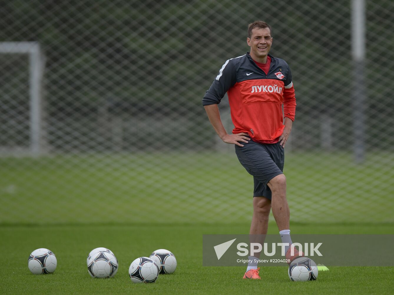 Players of FC Spartak Moscow training