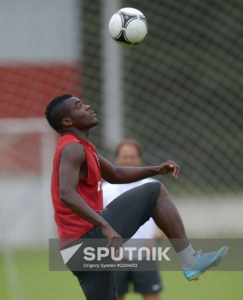 Players of FC Spartak Moscow training