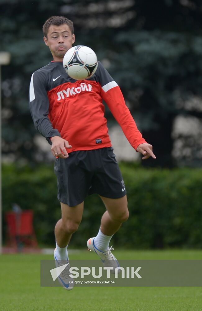 Players of FC Spartak Moscow training