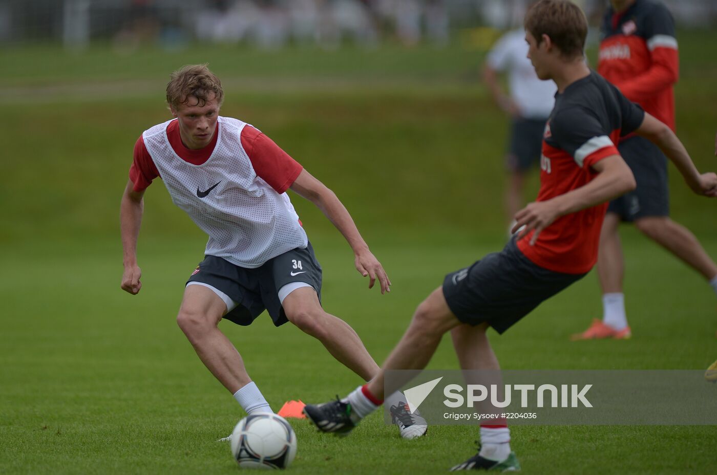 Players of FC Spartak Moscow training