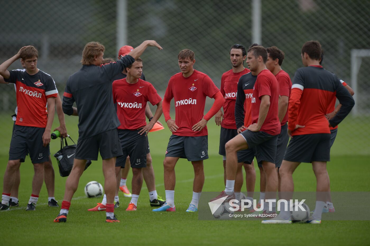 Players of FC Spartak Moscow training