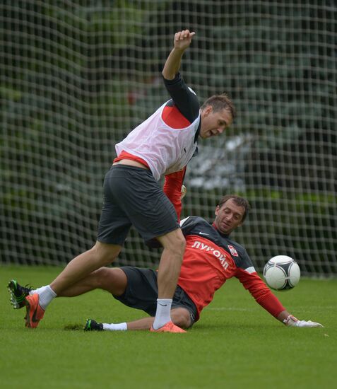 Players of FC Spartak Moscow training