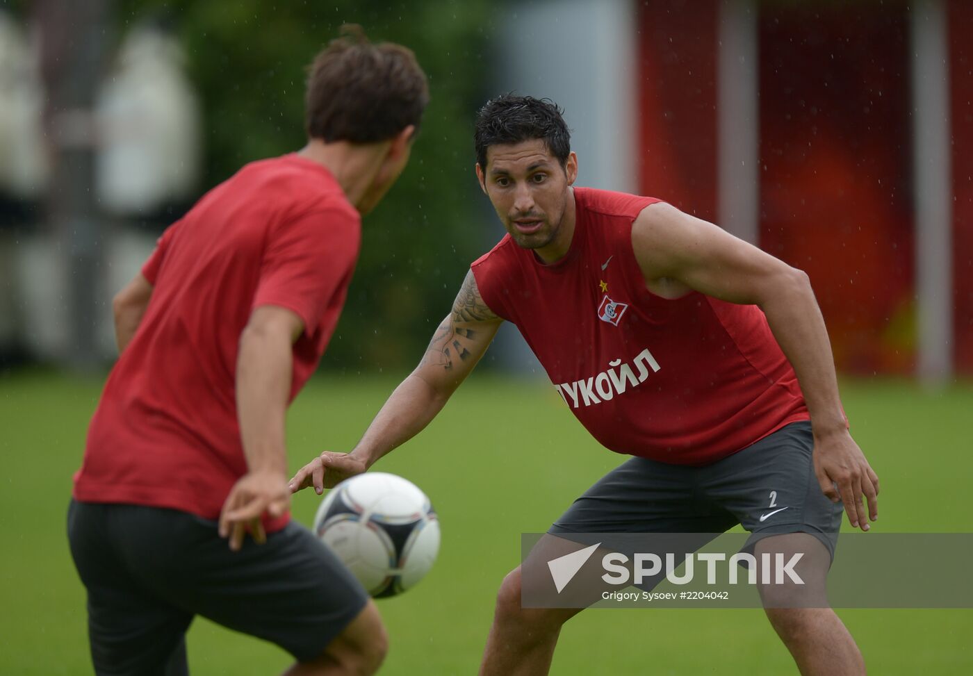 Players of FC Spartak Moscow training