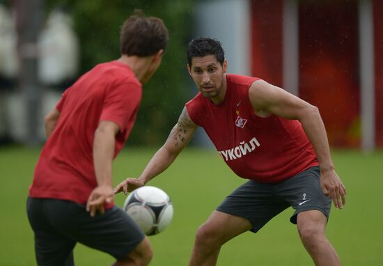 Players of FC Spartak Moscow training