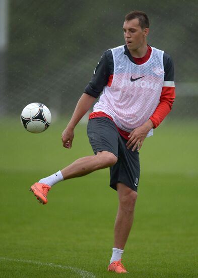 Players of FC Spartak Moscow training