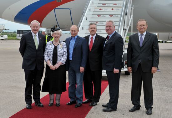 Vladimir Putin arrives in Ireland for the G8 summit