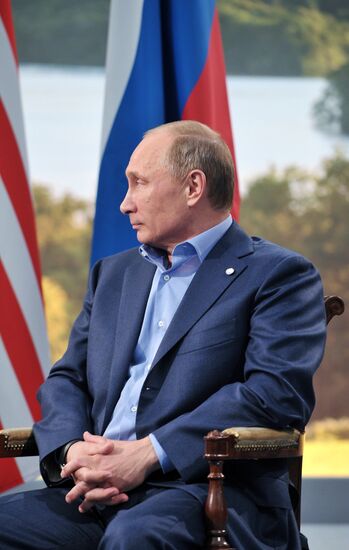 Vladimir Putin arrives in Ireland for the G8 summit