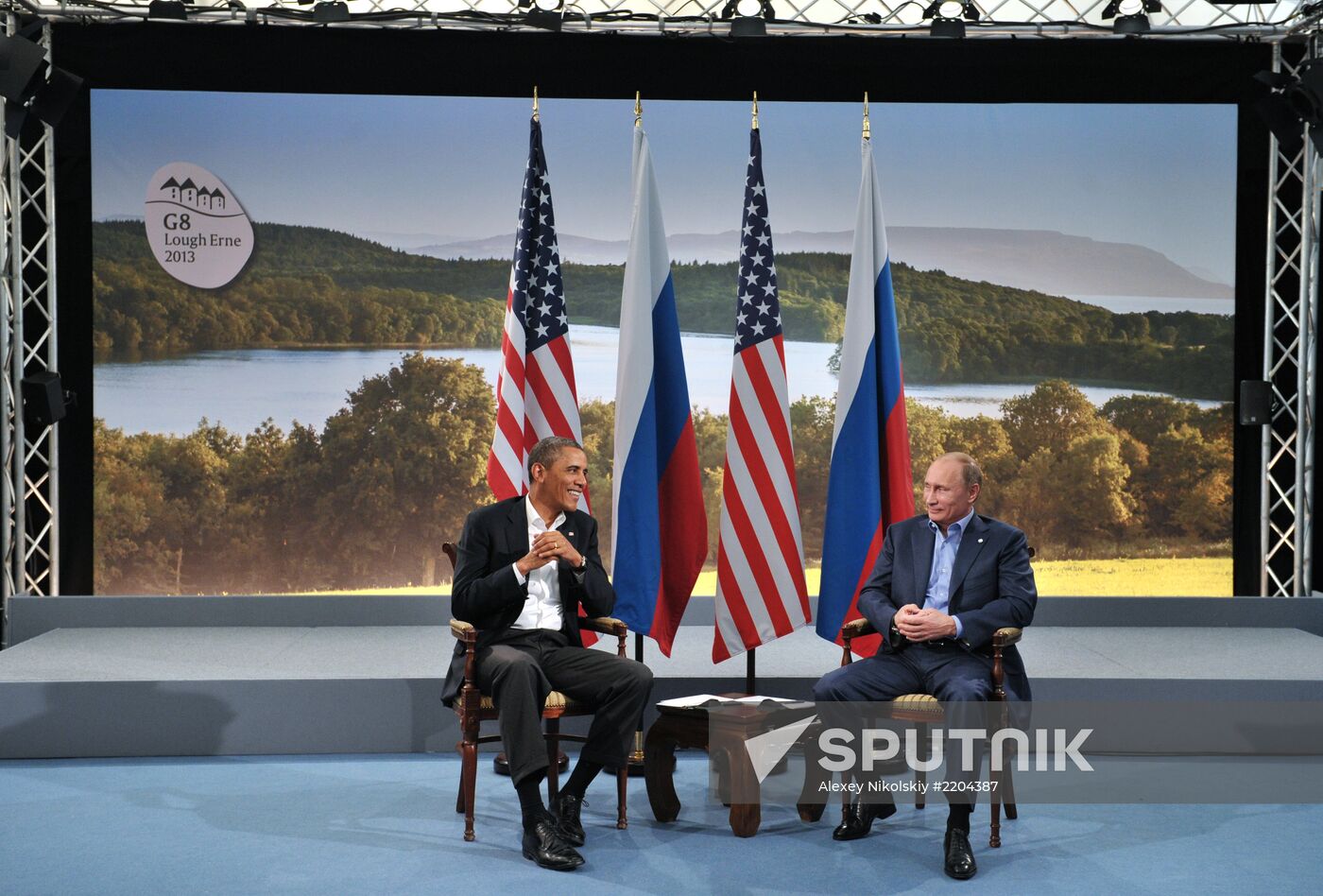 Vladimir Putin arrives in Ireland for the G8 summit