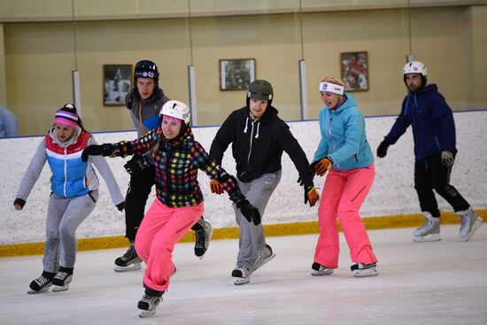 Snowboarding. Training session of Russian National Team