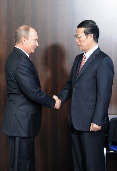 Vladimir Putin and Zhang Gaoli meet in St. Petersburg