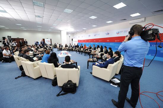 Vladimir Putin meeting with members of Y20 Russia Youth Summit