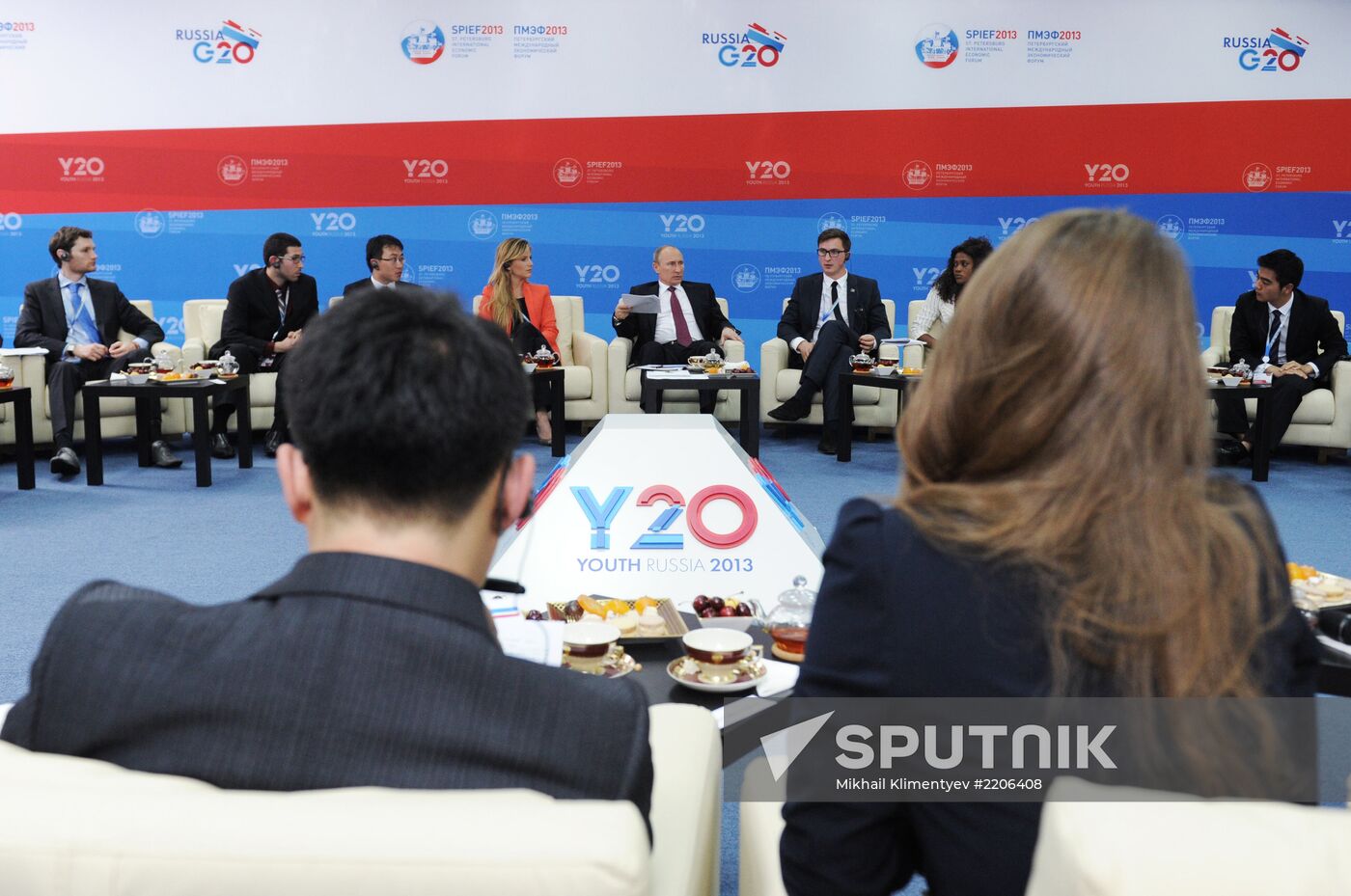 Vladimir Putin meeting with members of Y20 Russia Youth Summit