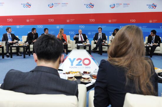Vladimir Putin meeting with members of Y20 Russia Youth Summit