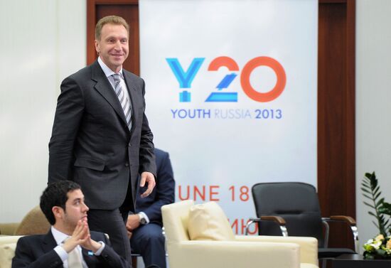 Vladimir Putin meeting with members of Y20 Russia Youth Summit
