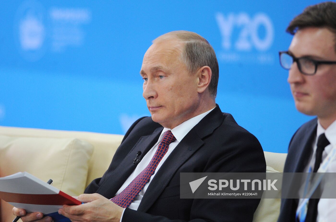 Vladimir Putin meeting with members of Y20 Russia Youth Summit